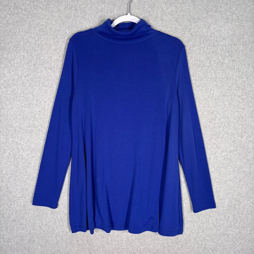 Cotton Emporium Turtleneck Tunic Sweater Medium Swing Oversized Flowy Lagenlook